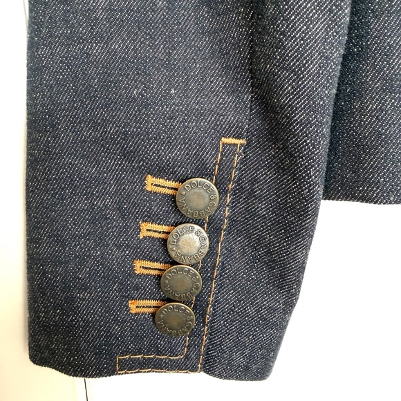 NWOT VTG Dolce & Gabbana Y2K Denim Blazer Leopard Print Womans SZ M - Picture 8 of 17